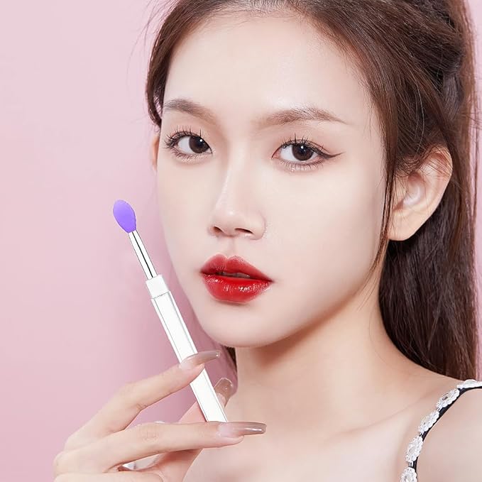 30PCS Reusable Lipstick Applicator Brush,Lipstick Brushes with Cap Lip Applicator Brushes Makeup Beauty Gloss, Cream, Eyeshadow, Balm (mixed 6 color)