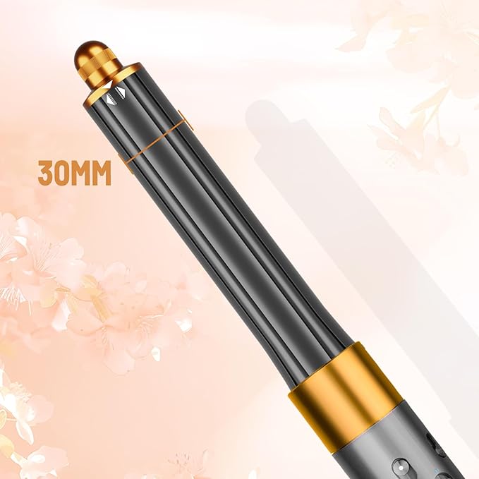 30mm/1.2 Inch Curling Barrel for Dyson Airwrap, Long Hair Curling Roller Barrels Compatible with Airwrap HS01/05, Self-Curling Replacement Attachment for Part No.971888-07, Gold