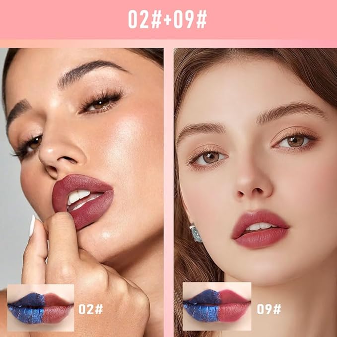 Matte Lip Stain Wipe Off Masque - Peel Off Lip Stain Tattoo,Lip Gloss for All Skin Types, Peel Off Lip Liner Stain Tattoo Long-Lasting Proof Waterproof Smudge(2#+9#, 2Count (Pack of 1))