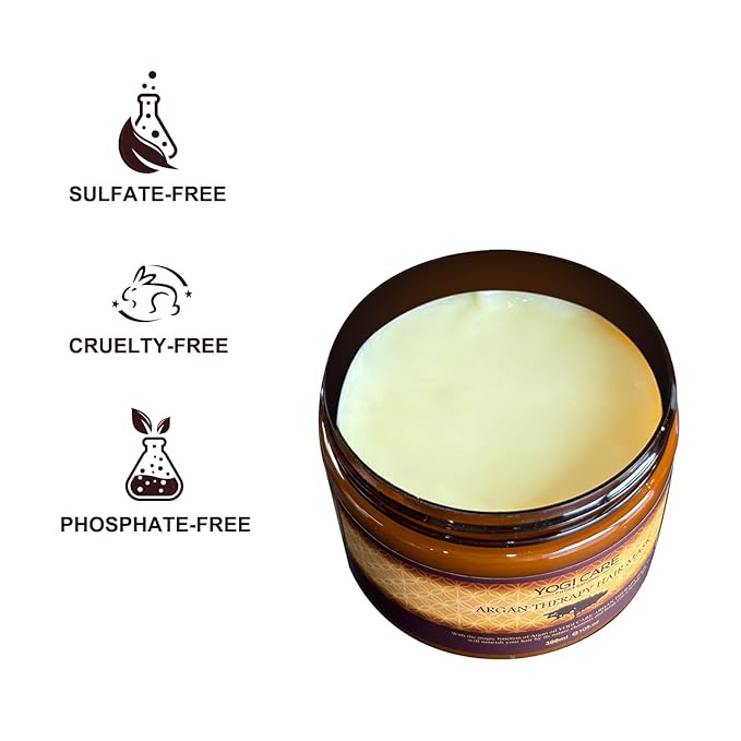 Moroccan Argan Oil Hair Mask Deep Moisturizing & Nourishing Treatment for Dry, Damaged, Frizzy Hair – Enriched with Vitamin E, Antioxidants, & Fatty Acids – 300ml/10.15 oz