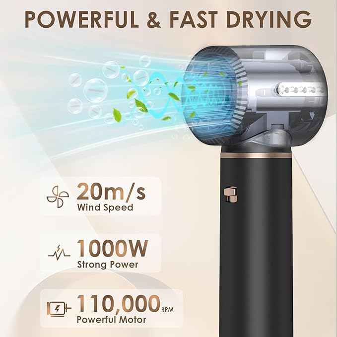 Blow Dryer Brush 5 in 1, Multi Ionic Hair Dryer Brush Set, Air Auto Wrap Hair Styler with 3 Temperature, Powerful Hair Styling Tools Set for Fast Drying, Curling, Straightening & Smoothing