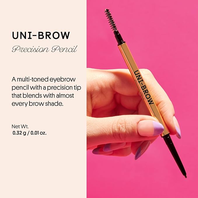 Winky Lux Uni Brow Precision Eyebrow Pencil, Dual Sided with Spoolie, Longwearing Waterproof Eyebrow Crayon, Define Ultra Fine Tip to Shape and Fill Brows, Brown, Blonde and Taupe Universal Shade