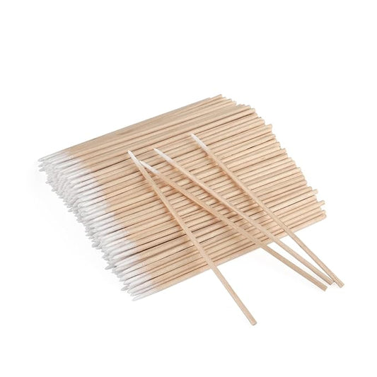 G2PLUS 500PCS Cotton Swabs, Wood Disposable Micro Applicators Brush for Makeup and Personal Care Cosmetic Brush, Micro Swabs for Eyelash Extensions, Nails, Eyeliner (Head Diameter: 1cm)
