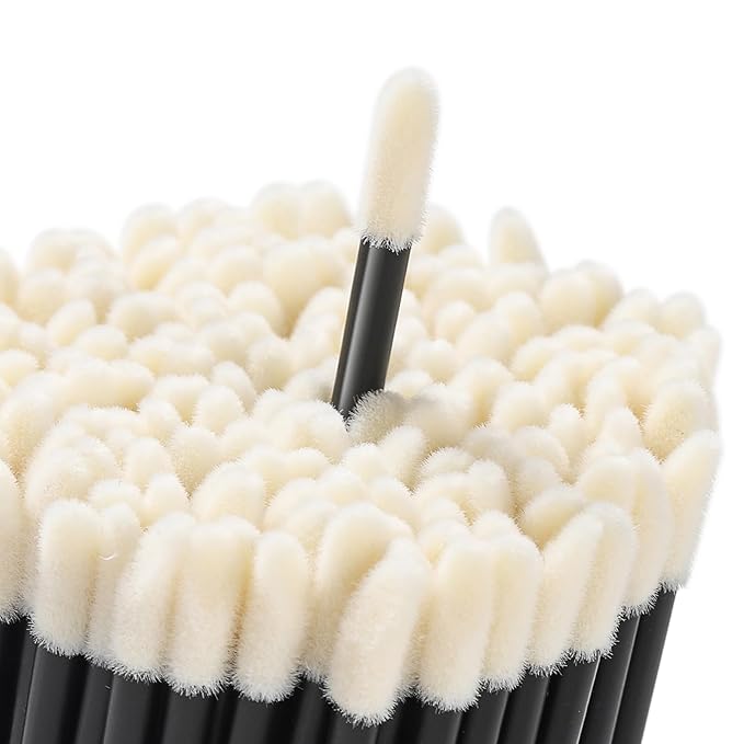 240 Pieces Disposable Lip Wands Lip Brushes,Lipstick Applicator Brushes Lip Gloss Wand,Soft Lint Free,Eyes & Lips Makeup Applicator Wands Tools（BLACK）