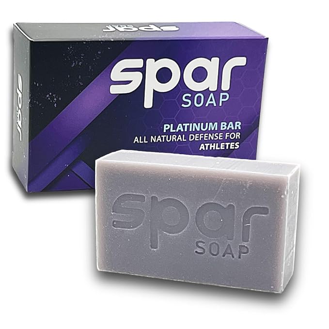 Spar Soap Platinum Bar (4 Ounce), Lavender Tea Tree, Cleansing Properties, For BJJ, MMA, Wrestlers, Grapplers, Men/Women, USA Made Body Soap, For Body Odor, With Lavender, Cassia, Clove