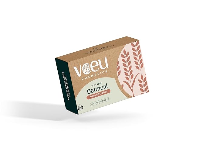 Organic Soap Bar – Natural Exfoliating Cleanser Hydrates & Unclogs Pores – Gentle Skincare for Sensitive Skin (Oatmeal)