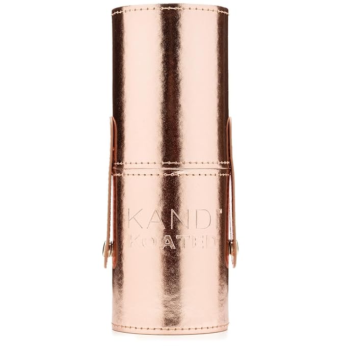 Kandi Koated Makeup Brushes Set with Faux Leather Travel Case [Rose Gold] Synthetic Makeup Brush Kit with Daily Affirmations by Kandi Burruss | Cruelty-Free | Beauty & Makeup
