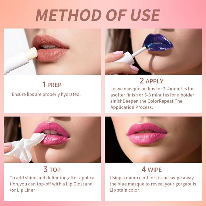 Matte Liquid Lip Gloss Peel Off Masque -Peel Off Lip Stain Tattoo, Long Lasting Waterproof Transfer-proof Lip Mask Lip Stain Peel Off Lip Gloss, Peel Off Lip Tint for Lip Makeup-Berry Velvet08#