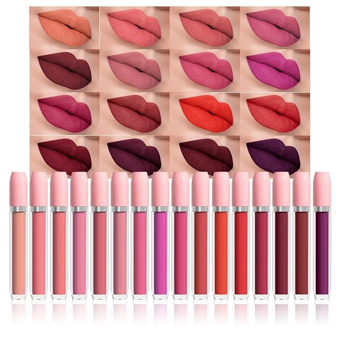 evpct 16Pcs Matte Liquid Lipstick Set