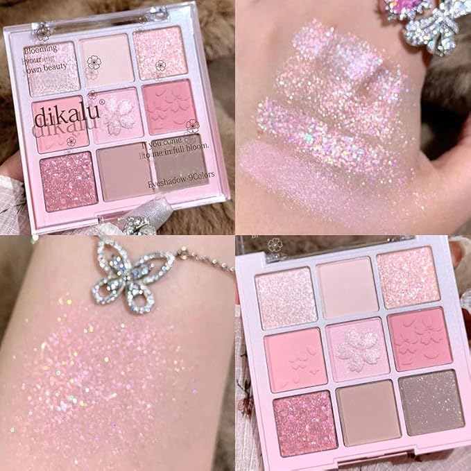 Kayswang 9 Colors Glitter Eyeshadow Makeup Palette, Eye Shadow Powder，Matte High Pigmented Colorful,Creamy Texture, Long LastingEyeshadow Powder Cosmetics,Natural Waterproof (26#)