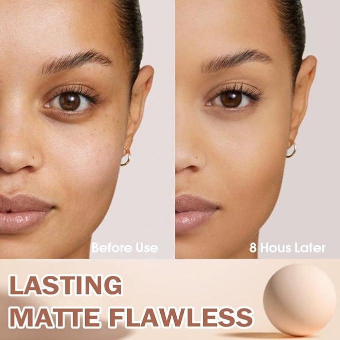 evpct Oil Control Pressed Face Powder Compact for Women, Translucent Setting Powder Makeup Foundation for Women, Waterproof Long Lasting Lightweight, polvo compacto de maquillaje, 03 Pure Beige