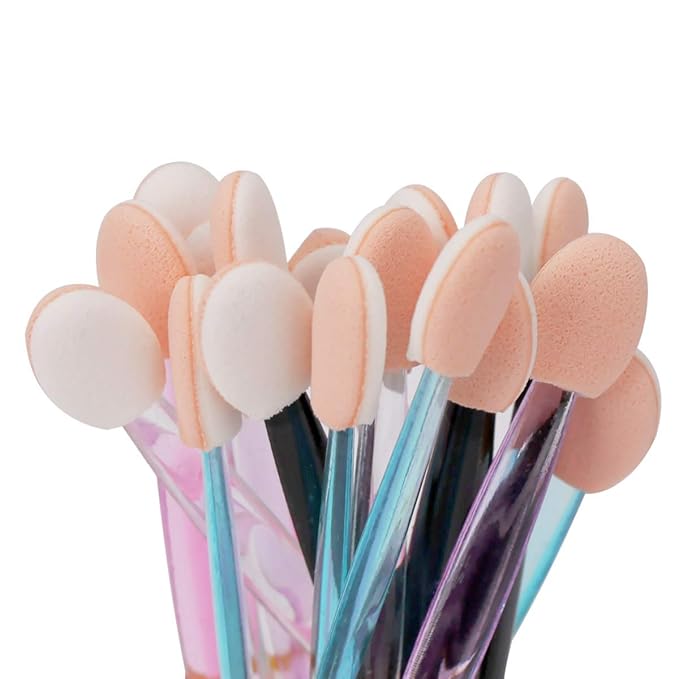 Akstore 200PCS Disposable Dual Sides Eye Shadow Sponge Applicator Eyeshadow Brushes Makeup Brush (Multicolors)