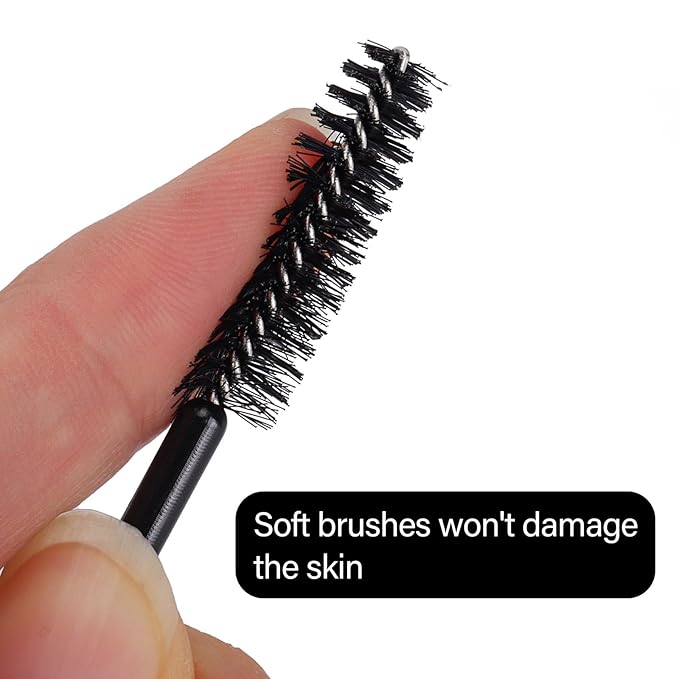 1000 Disposable Mascara Wands Eyelash Brushes Spoolies for Eyebrow Eye Lash Extension Black and Pink