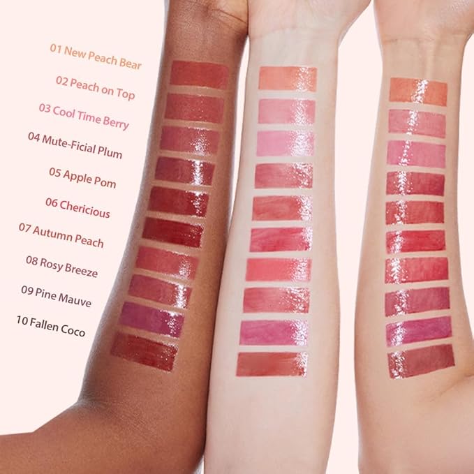 MILKTOUCH Jelly Fit Lip Tint (01 New Peach Bear) with Cooling Plumping Effect and Water-Based Non-Sticky Texture | Long Lasting Korean Beauty Lipstain Tinted Gloss Oil Brown K Makeup