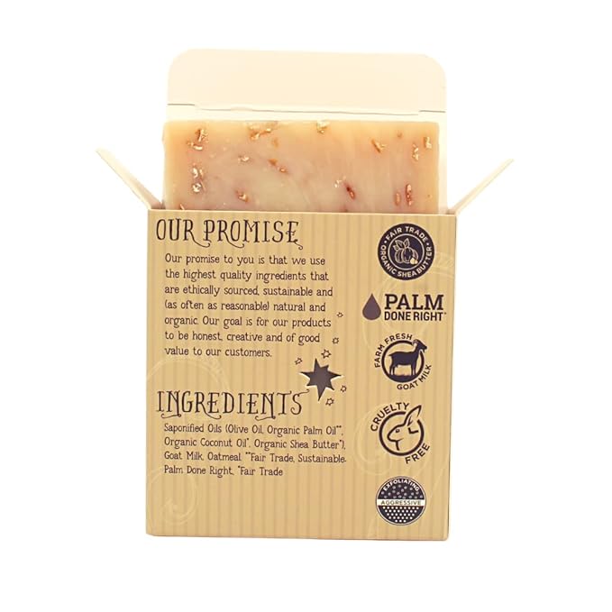 Organic Unscented Oatmeal Bar Soap - Gentle Cleansing for Sensitive Skin, Unscented - 3 Pack