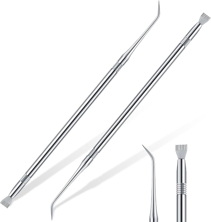 Chumia 2 Pcs Lash Lift Tool, Lash Separator Tint Stainless Steel Metal Lift Rods Beauty Tool with Comb for Eyelash Eyebrow Perming Tinting Curling Extensions Supplies(Silver)