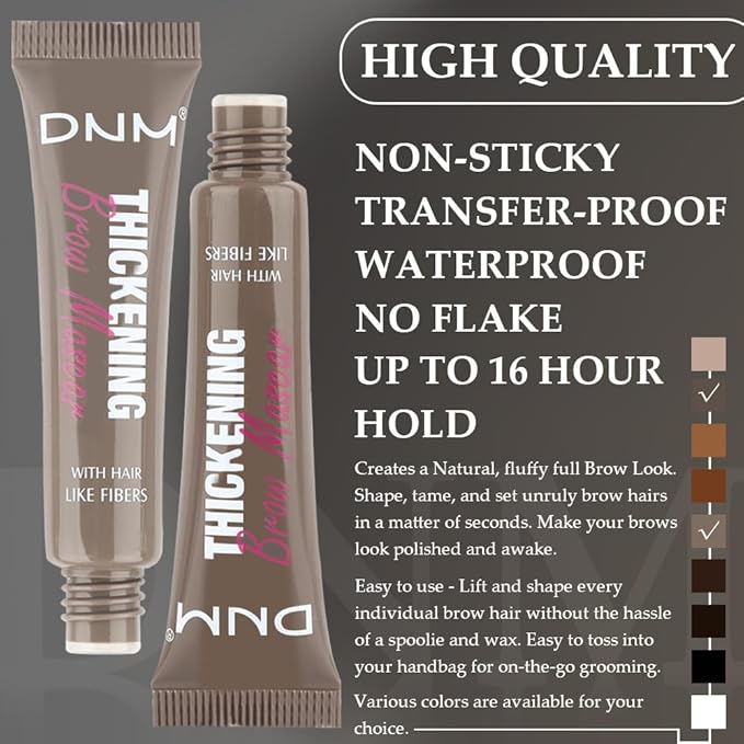 Tinted Thickening Brow Mascara,Brow Fast Sculpt,Waterproof, Transfer-proof, Brush to Fill in Eyebrows and Cover Gray Hairs - Cruelty Free (2pcs 02 Cool Blonde &05 Cool Ash Brown)