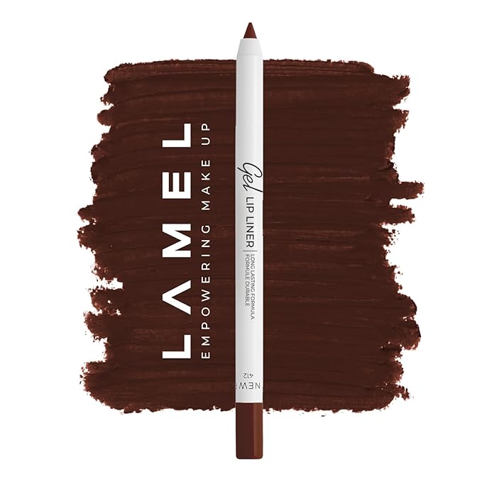 Matte Gel Lip Liner Pencil | Weightless & CreamyTexture - Sharpenable - Longwear & Waterproof - High Pigmented & Flawless Finish - Cruelty-free & Paraben-Free - 412, 1,7g/0.05oz. (Spicy Nude)