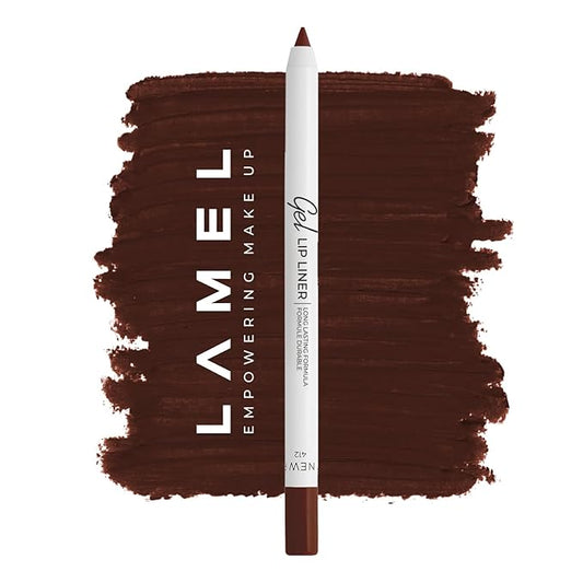 Matte Gel Lip Liner Pencil | Weightless & CreamyTexture - Sharpenable - Longwear & Waterproof - High Pigmented & Flawless Finish - Cruelty-free & Paraben-Free - 412, 1,7g/0.05oz. (Spicy Nude)