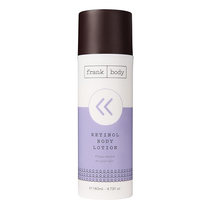 frank body Retinol Body Lotion | Anti-Aging Body Moisturizer | Retinol, Peptides & Berry Extracts | Reduces Fine Lines, Evens Skin Tone | Berry Scent | 140ml/4.73fl oz