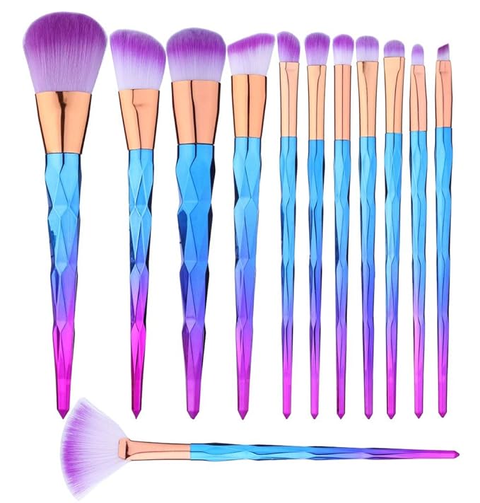 12 Pcs Makeup Brushes Set Premium Foundation Blending Blush Concealer Eye Face Lip Brushes for Powder Liquid Cream Complete Makeup Brushes Kit Synthetic Bristles