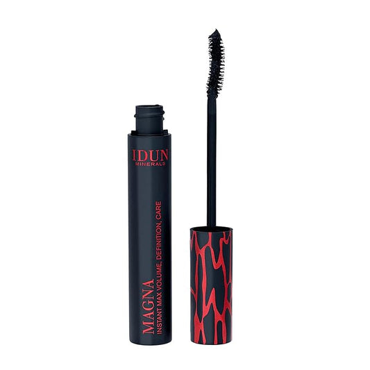 IDUN Minerals Magna Mascara - Volumizing, High Pigmented, Lash-Hydrating Formula Infused with Sunflower Seed Oil - for Sensitive Eyes - Vegan, Clump and Cruelty Free - 008 Black - 0.44 oz