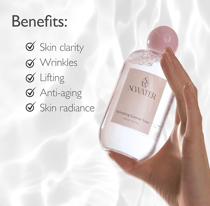 NOWATER Collagen Facial Toner – Collagen, Glutathione, Salmon Egg Extract – Boosts Elasticity, Hydration & Firming – Daily Wrinkle Care Face Toner, Korean Skincare (10.14 fl oz)