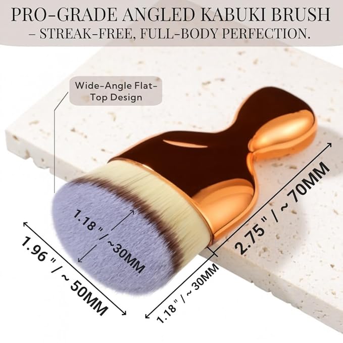 Bronze Tan Self Tanning Brush - Kabuki Brush for Self Tanner, Body Makeup Brush for Leg Makeup, Face and Body Tan Mitt Applicator, Blend & Blur Body Applicator for Tanning Mousse