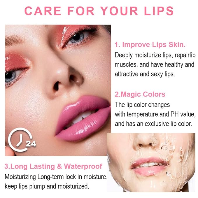 BINGBRUSH Aloe vera Color Changing Lipstick,Moisturizer Long Lasting Lip Care Magic Lip Gloss,Makeup Lipstick Set (3Pcs Aloe vera+ Peach+ Avocado Green, 3 Count (Pack of 1))
