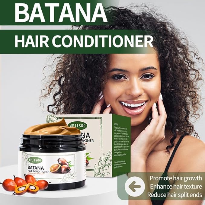 Batana Oil Conditioner for Dry Damaged Hair – Hydrating & Repairing Hair Treatment with Organic Batana Oil, Sulfate-Free & Paraben-Free – Smoothing, Detangling, Color Safe, 5.3 fl oz
