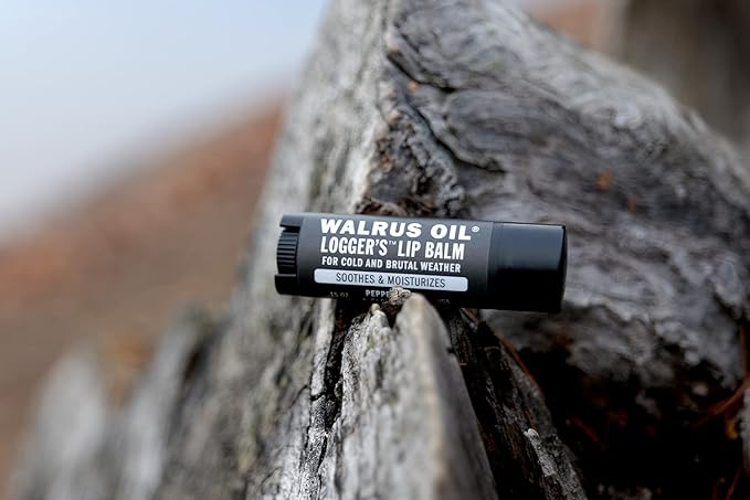 WALRUS OIL Logger's Lip Balm - 2-Pack, 100% Vegan, Made with Candelilla Wax, Almond, Coconut, Jojoba Oils & Natural Ingredients