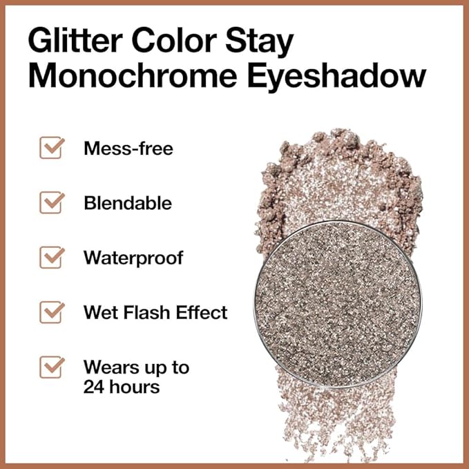 Glitter Shimmer Sparkle Eye Shadow Palette Makeup for Women, Shimmer Gray Brown Glitter Metallic Holographic Iridescent Cream Iridescent Single Monochrome Eyeshadow Makeup