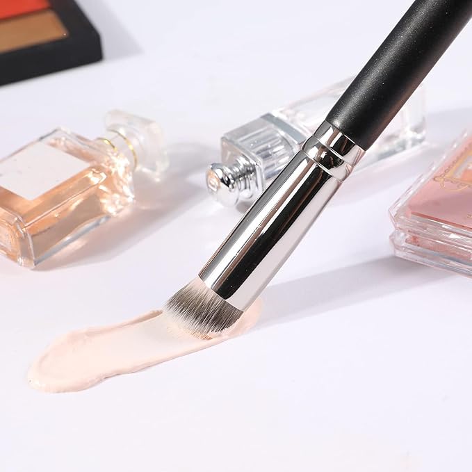 ENERGY Concealer Brush Under Eye Mini Angled Kabuki Nose Contour Brush for Concealing Blending Setting Buffing with Powder Liquid Cream Cosmetics Small Makeup Foundation brush