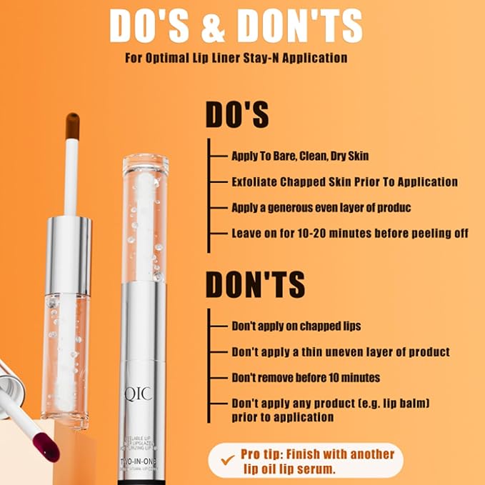 3Pcs Peel Off Lip Gloss Tattoo and Lip Oil Dual-Ended Combo, Lip Stain Peel Off Masque, Waterproof & Transfer-Proof Matte Lip Tattoo with Lip oil for All Skin Type
