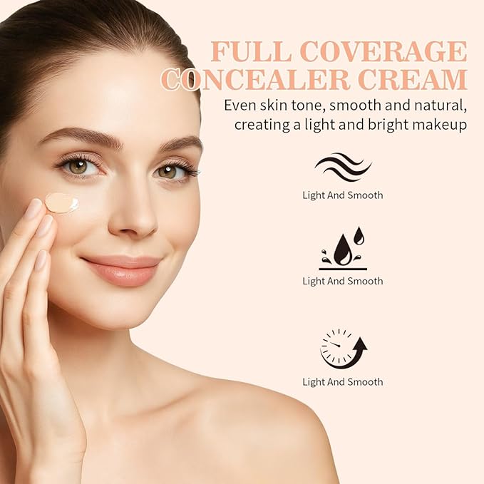 Multi-Use Pot Concealer Full Coverage - Under Eye Concealer Waterproof No Transfer,For Dark Circles, Blemishes, Makeup Brightens for Sensitive Skin, Deep Skin Tone 0.53 Oz
