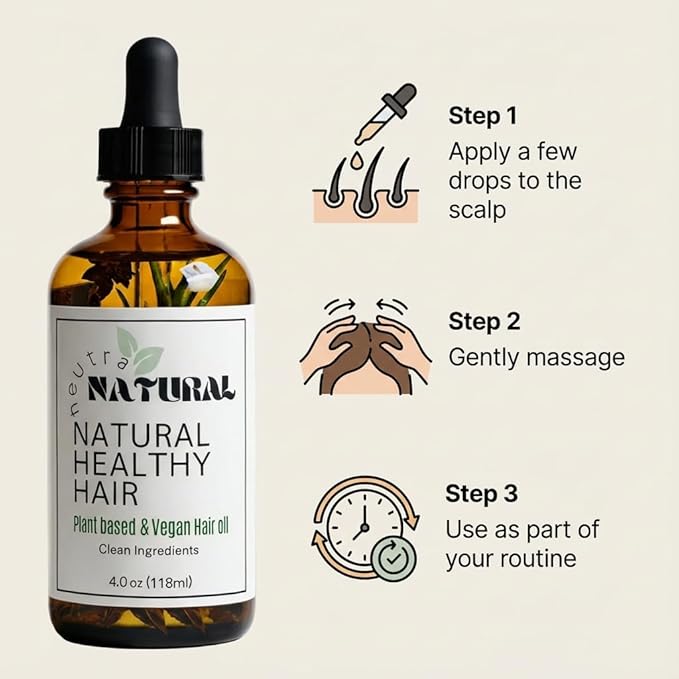 Scalp Oil, Hair serum,Botanical Blend Rosemary Hair Growth Oil with Castor Oil and Vitamin E for Thicker-Looking Hair, Plant-Based, Vegan