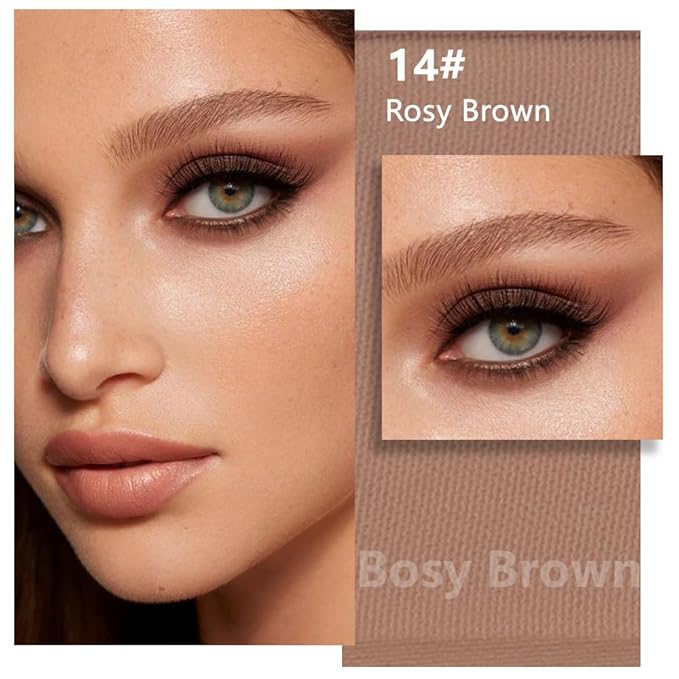 Matte Singe Eye Shadow Palette Makeup, Matte Rosy Nude Brown Monochrome Eyeshadow For Old Women, Mini Pressed Pigmented Waterproof Sombras Para Ojos, Vegan, Talc, Paraben & Cruelty Free, 14