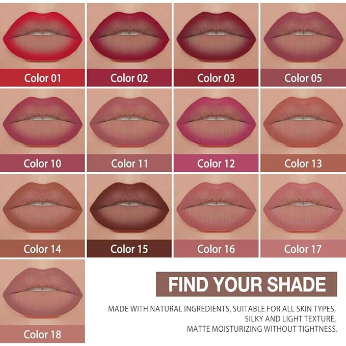 evpct Nude Brown Gradient Matte Lipstick Lip Liner Crayon Combo Pencil Set for Older Women Long Lasting Waterproof, Matte Brown Nude Cream Lip Liner and Lipstick Combo Makeup, Flawless Ombre Effect