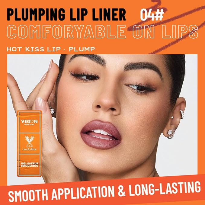 Retractable Lip Liner Pencil for Shaping & Sculpting Lips,Creamy Matte Gel Crayon Lip Liner Pencil delineador de labios,Long Lasting Waterproof Lipstick LipLiner (04#, 1 Count (Pack of 1))