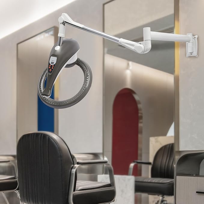 Wall Mounted Hair Dryer,Orbiting Rotating Hair Treatment Machine,Salon Hair Perming Machine with Flexible Arms,Timable Design