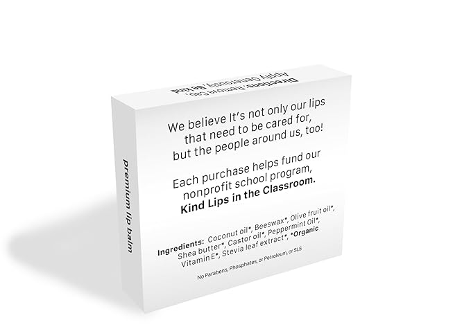 Kind Lips Organic Sweet Mint Lip Balm 2-Pack - Natural Cruelty-Free Moisturizer, Gluten-Free, Made in USA