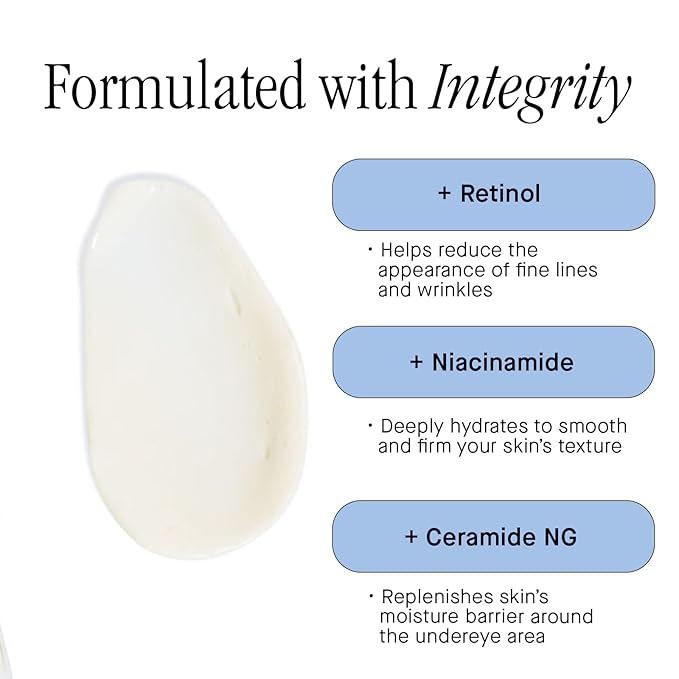 Brandefy Retinol + Niacinamide Anti-Aging Eye Serum - Under Eye Cream for Dark Circles and Wrinkles - Peptide, Caffeine, Vitamin C E Cream - Made in The USA (O.5 Oz)