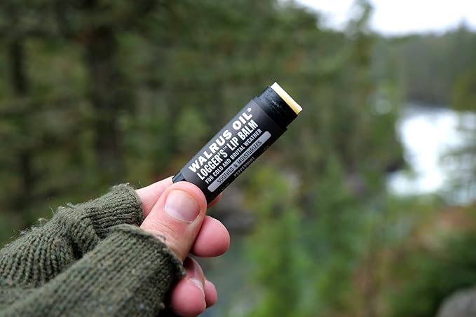 WALRUS OIL Logger's Lip Balm - 2-Pack, 100% Vegan, Made with Candelilla Wax, Almond, Coconut, Jojoba Oils & Natural Ingredients