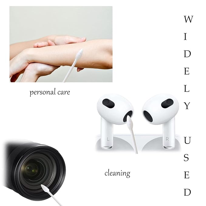 1000 Pieces Precision Tips,Double Pointed Cotton Swabs with Paper Stick for Makeup & Cleaning
