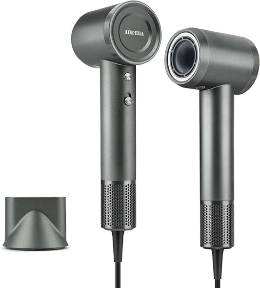 High-Speed Hair Dryer, Negative Ionic Hair Dryer, 110000 RPM Professional High-Speed Blow Dryer 200 Millions, Fast Drying Lightweight Travel Hairdryer, Low Noise Home Hair Dryer(Gray)