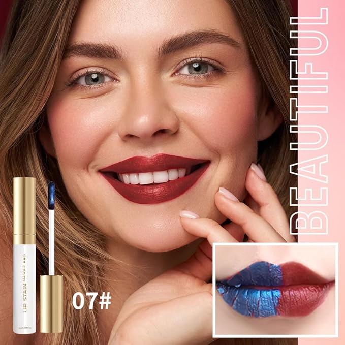 Matte Lip Stain Wipe Off Masque - Peel Off Lip Stain Tattoo,Lip Gloss for All Skin Types, Peel Off Lip Liner Stain Tattoo Long-Lasting Proof Waterproof Smudge(7#warm pink tones)