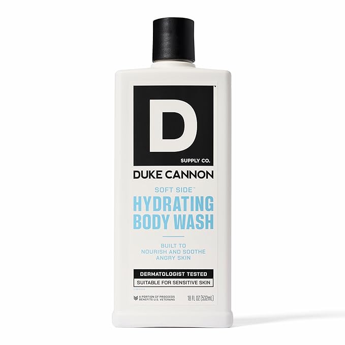 Duke Cannon Hydrating Body Wash - 18oz, Moisturizing Formula for Dry Skin, Refreshing Clean, Tough Yet Gentle, for Men, Soft Side Scent