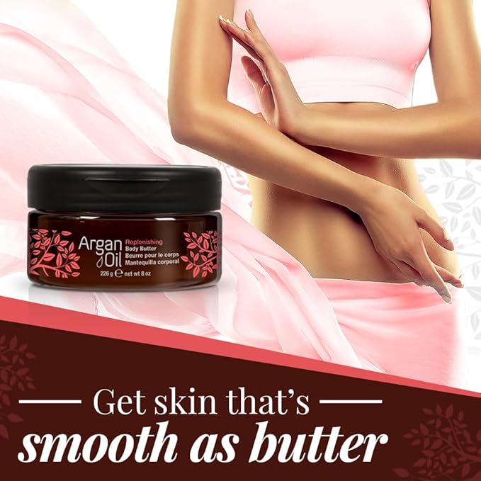 Body Drench Argan Oil Skin Moisturizer, Body Butter, Deeply Hydrating Body Cream for Dry Skin, Nourishing Moisturizer with Argan Oil for Soft, Smooth Skin, Luxurious Skincare, 8 oz, 1-Pack