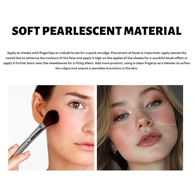 Marbleized Blush Powder Long-Lasting, Glowing Finish, Smooth & Blendable, Suitable for All Skin Tones, 0.12 Oz-02