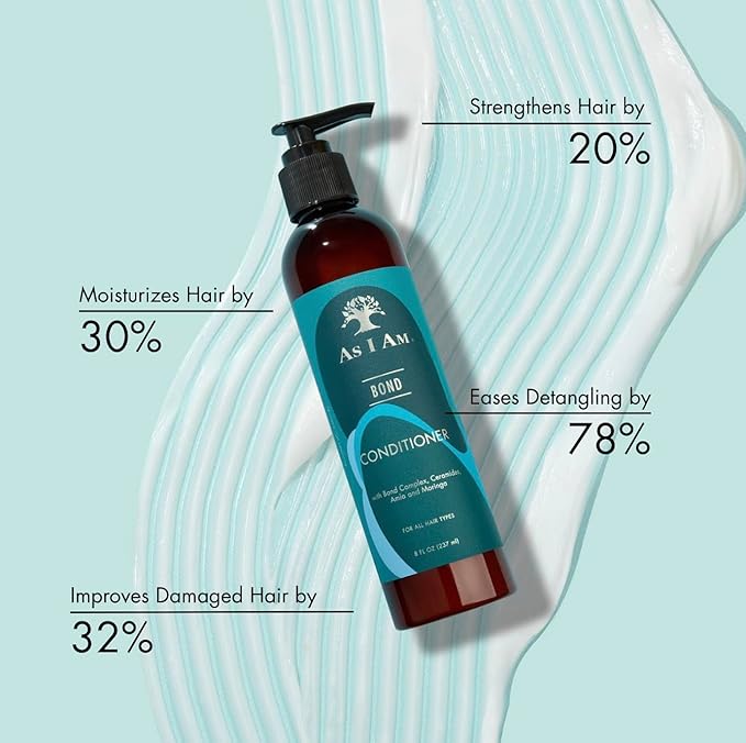 As I Am Bond Conditioner - 8 oz - with Moringa, Amla, & Ceramides - Hair Repair Treatment For Damaged Hair